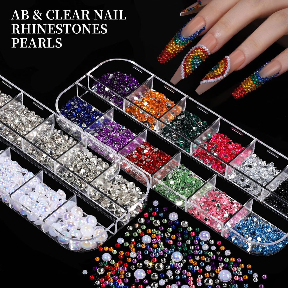 Fandamei gold and silver studs with chains bring edgy, fashion-forward vibes to nails