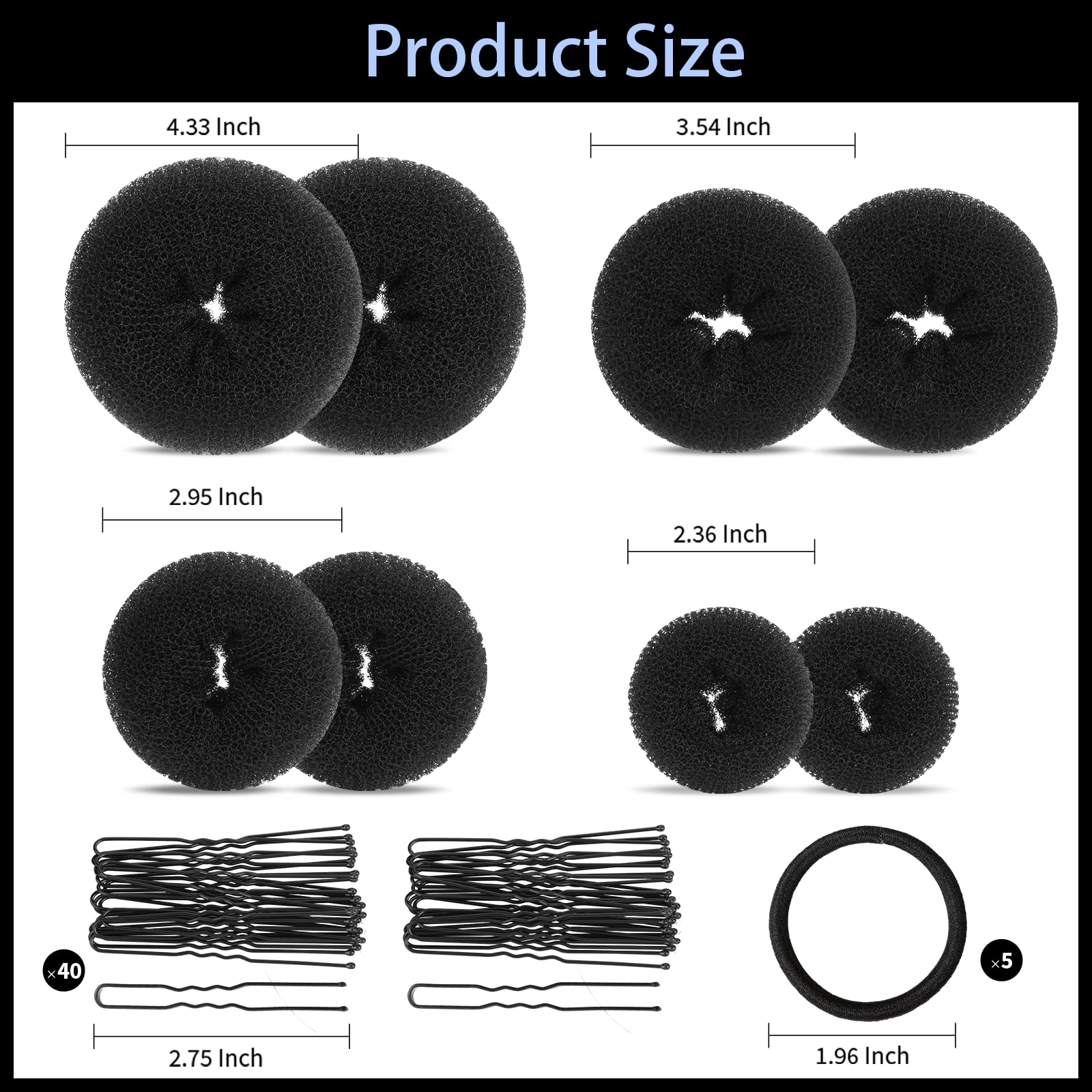 Fandamei large donut bun maker for polished updos.
