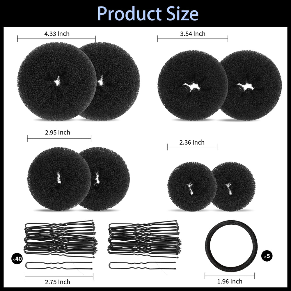 Fandamei large donut bun maker for polished updos.