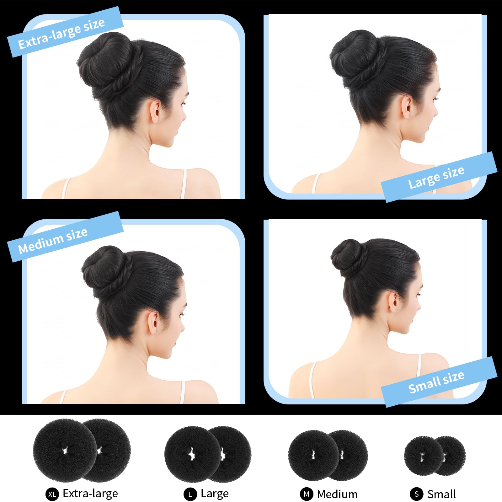 Fandamei small donut bun maker for neat buns.
