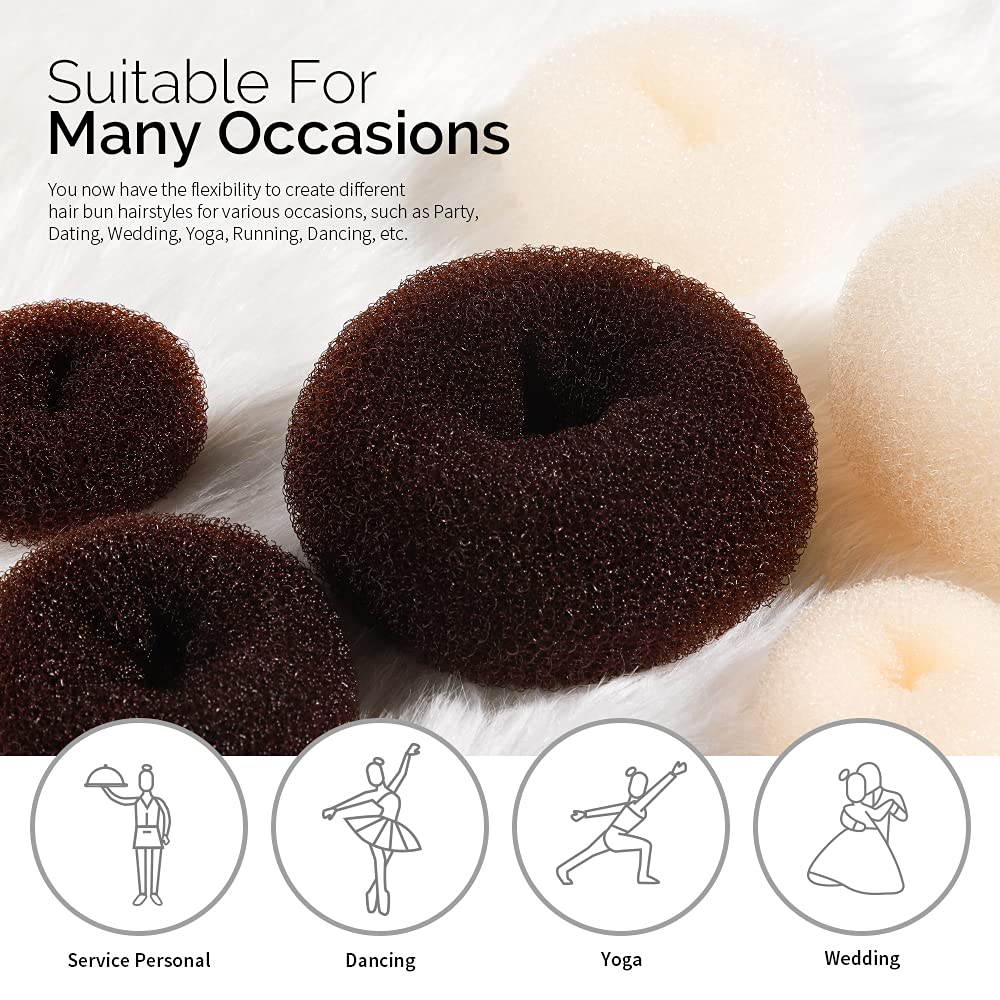 Fandamei included elastic bands secure bun formation