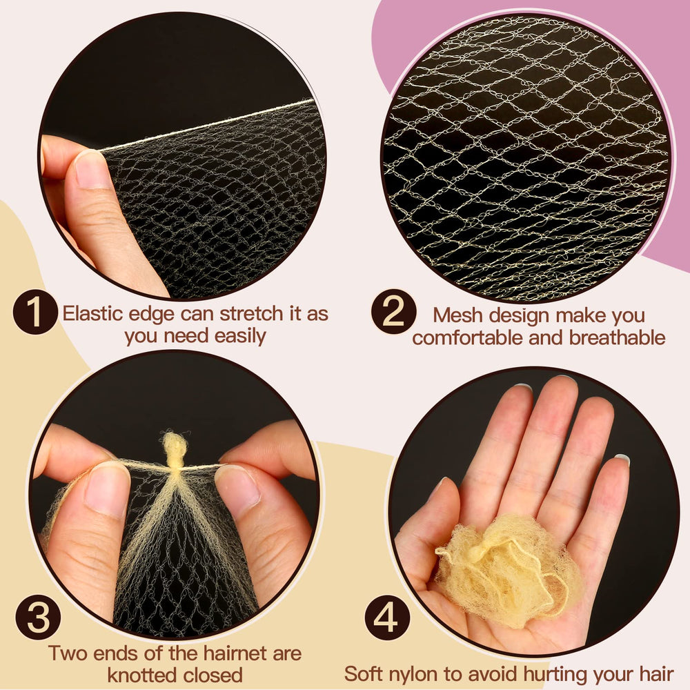 Fandamei hair net elastic edge close-up for comfortable fit.