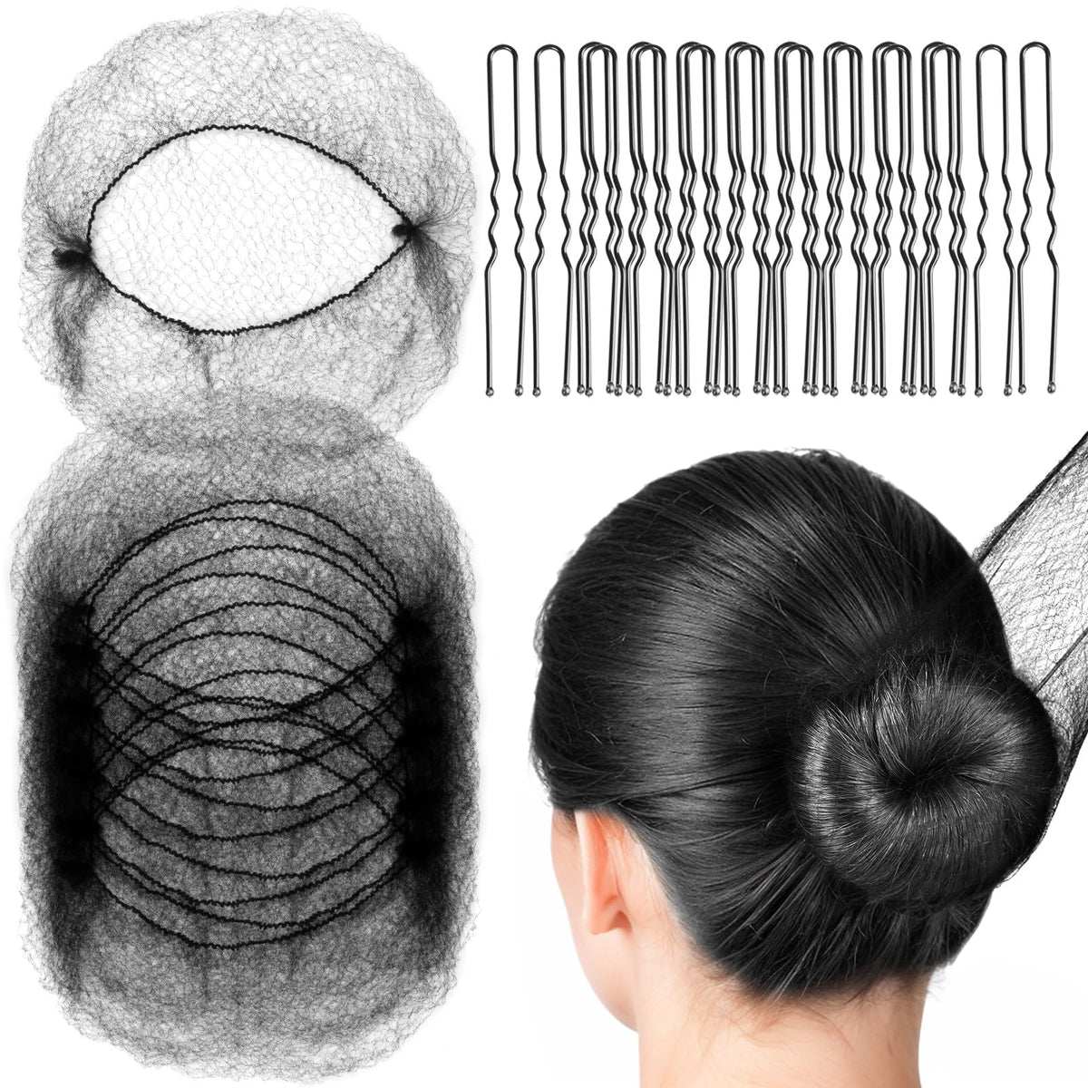 Fandamei invisible hair nets with elastic edge for secure fit during dance.