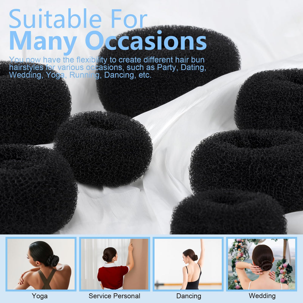 Fandamei five black hair ties for versatile styling.