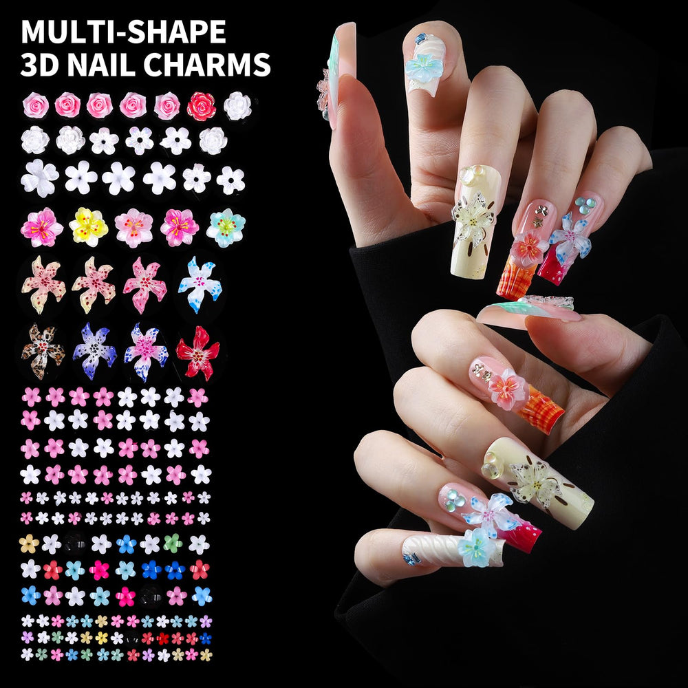 Fandamei Hawaii florals in coral for tropical nail accents