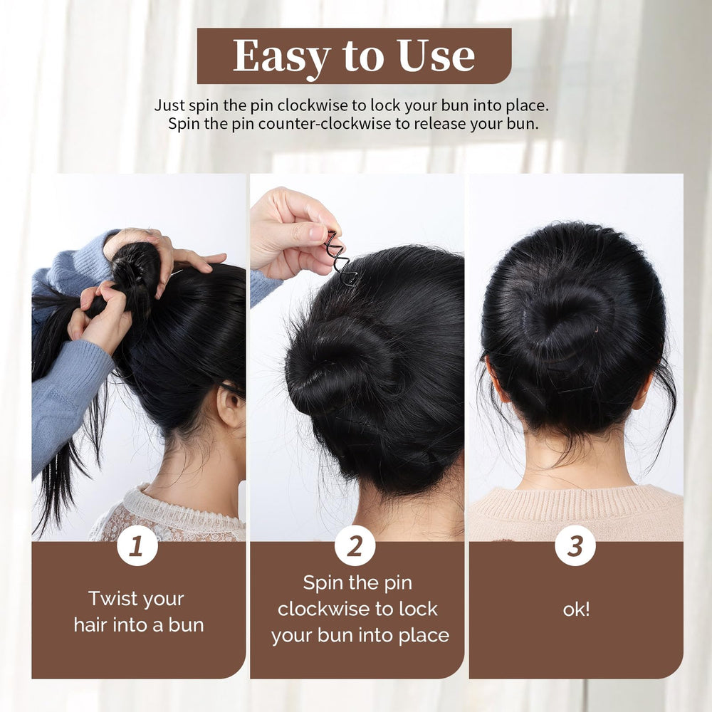 Fácil uso y ligereza de las horquillas espirales negras para cualquier look.