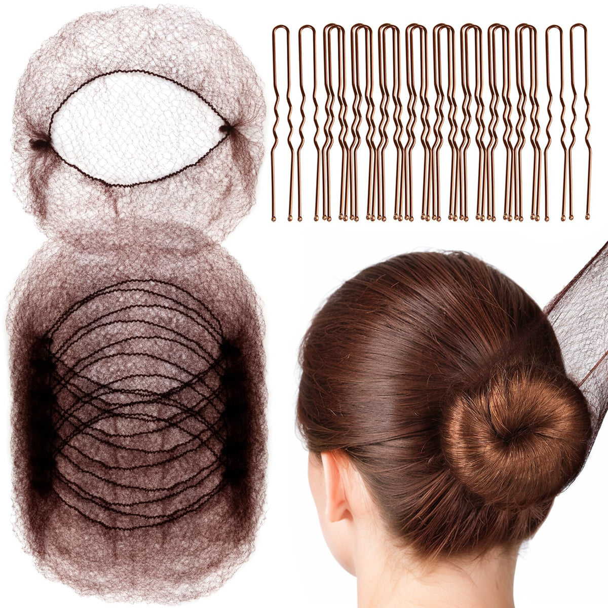 Fandamei invisible hair net 20 inch holds long hair securely during dance activities