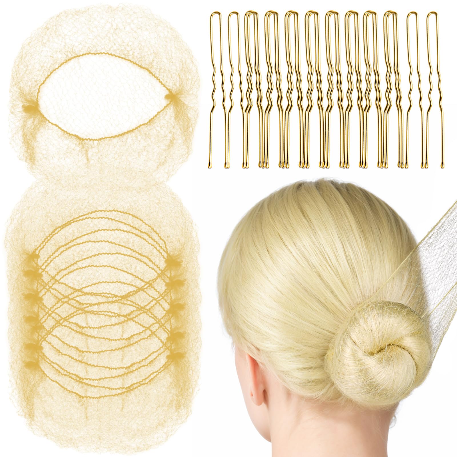Fandamei invisible hair net shows 20-inch stretch for secure buns.
