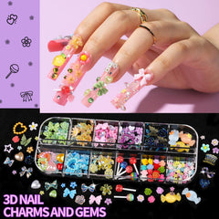 Fandamei: mini 3D dulces flores lazo caramelo para uñas.