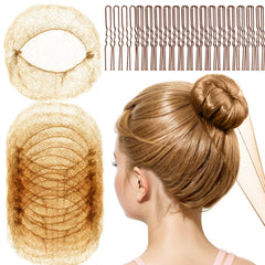 Fandamei kids hair net 12 inch invisible bun for ballet practice