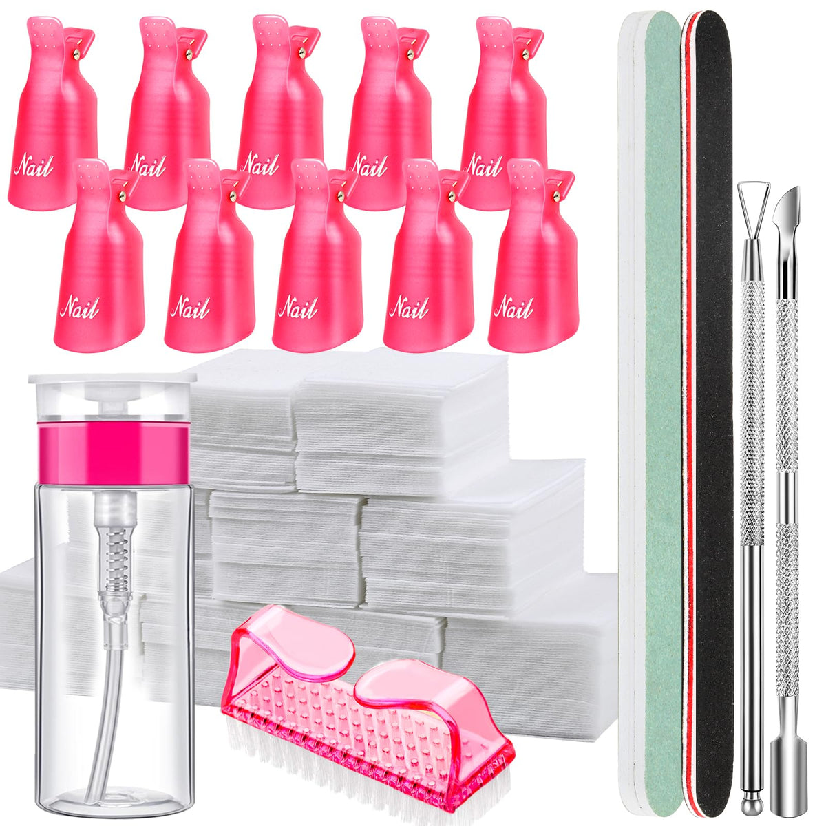 Kit FANDAMEI remover esmalte gel con clips para uso cómodo en casa.
