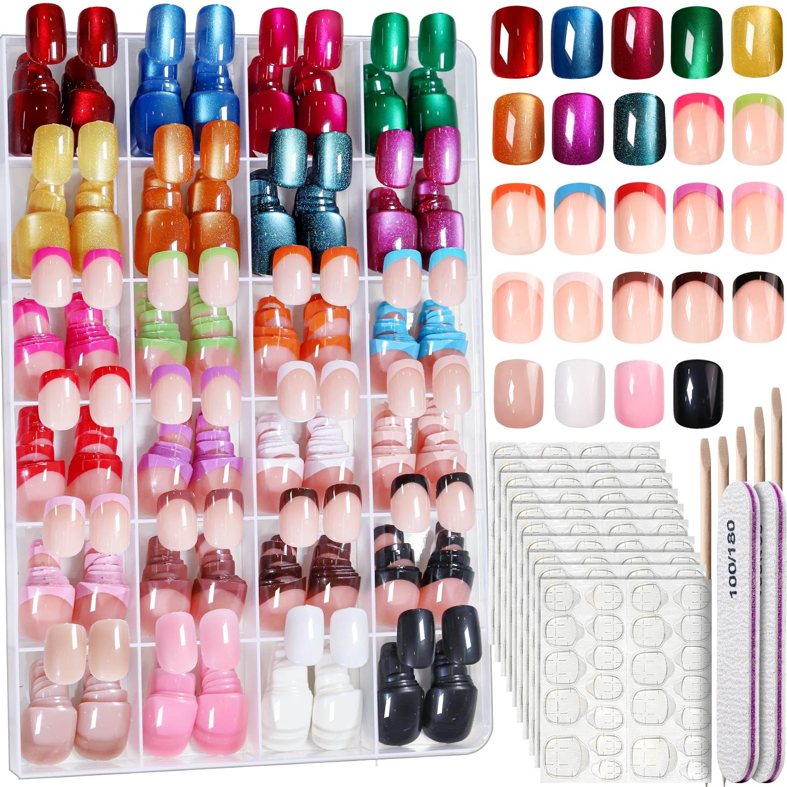 Kit Fandamei de uñas postizas con 24 colores listo para crear estilos versátiles