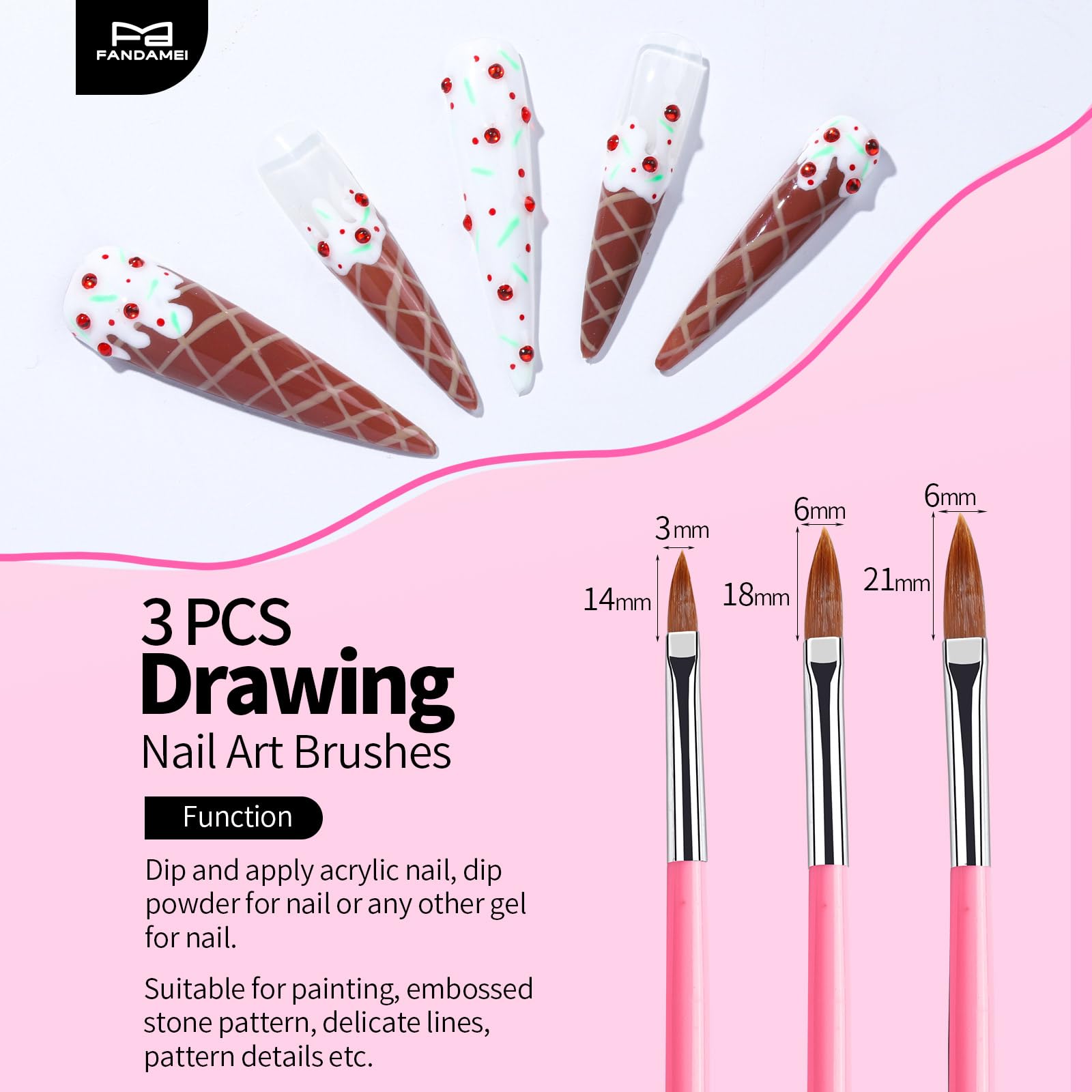 Fandamei liner brushes help create clean, varied lines.