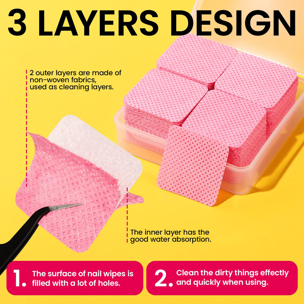 Fandamei lint-free nail wipes are soft and absorbent for clean removal