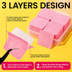 Fandamei lint-free nail wipes are soft and absorbent for clean removal
