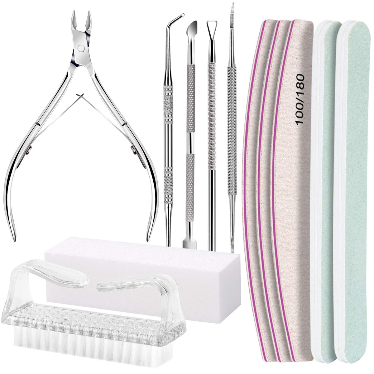 FANDAMEI manicure kit nail files 100/180 for precise shaping at home