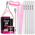 FANDAMEI Manicure Kit for Women – 7-Piece Nail Care Set with Glass File, Cuticle Oil & Tools