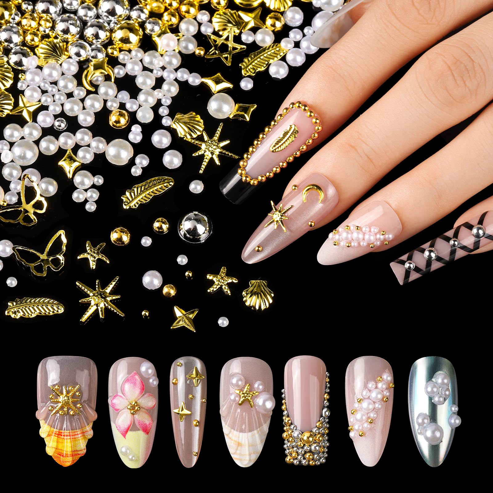 Mariposas y estrellas 3D para uñas de aspecto tridimensional con Fandamei.