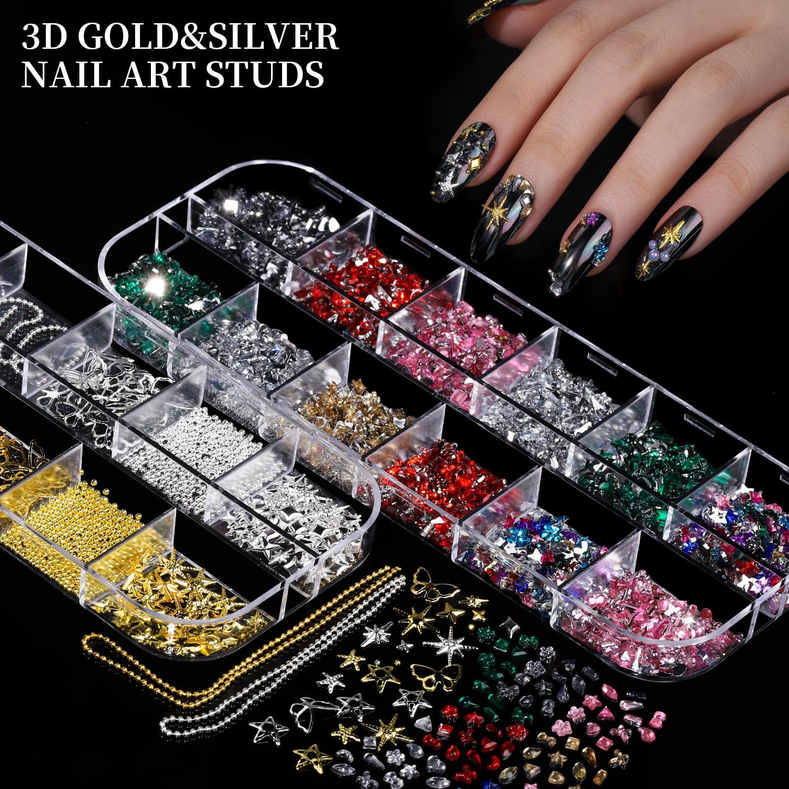 Fandamei mini multi-shape nail art charms spark creative patterns and bold accents