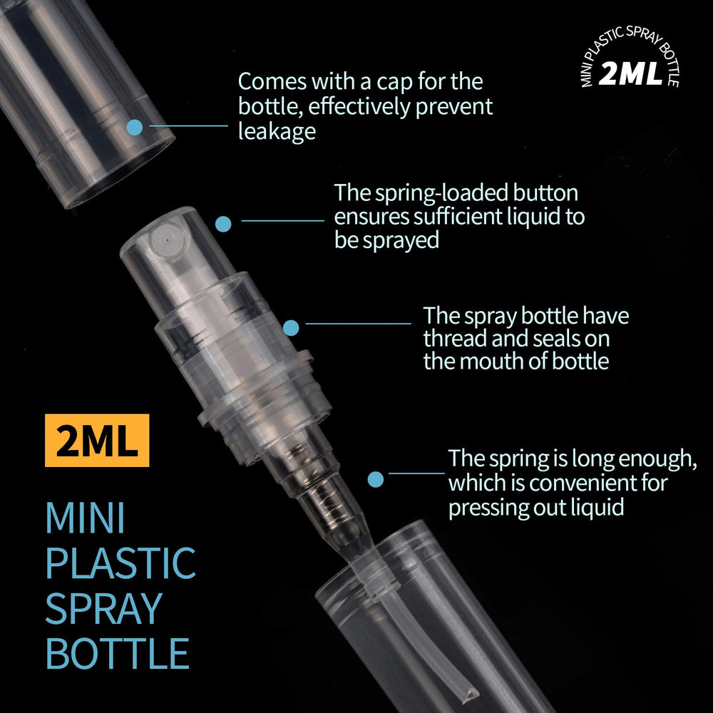 Fandamei mini spray bottle 2ml clear packaging arrangement, 60-pack ready