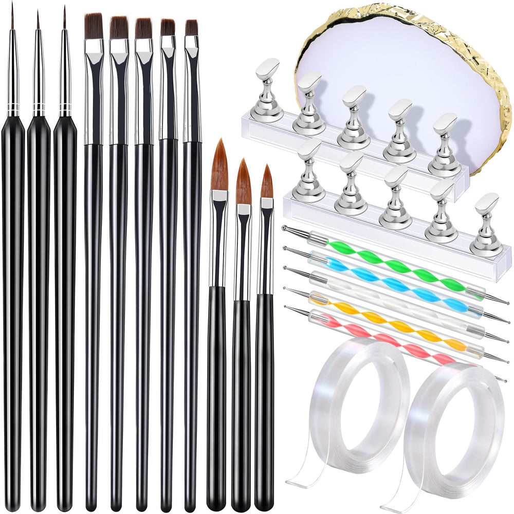 FANDAMEI nail art brushes with flat heads ideal for French manicure