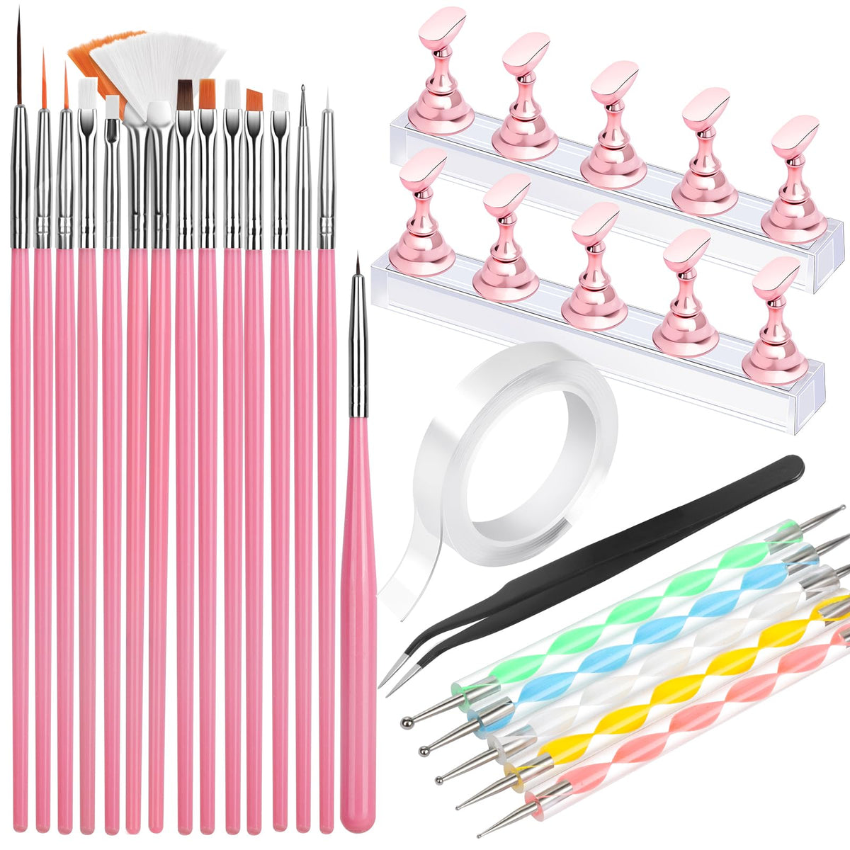 Fandamei nail art brush set for precise detailing in home manicures.