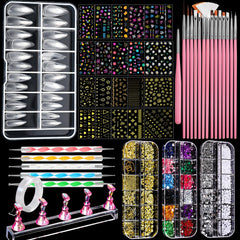 Fandamei nail art brushes set with varied heads for precise designs.