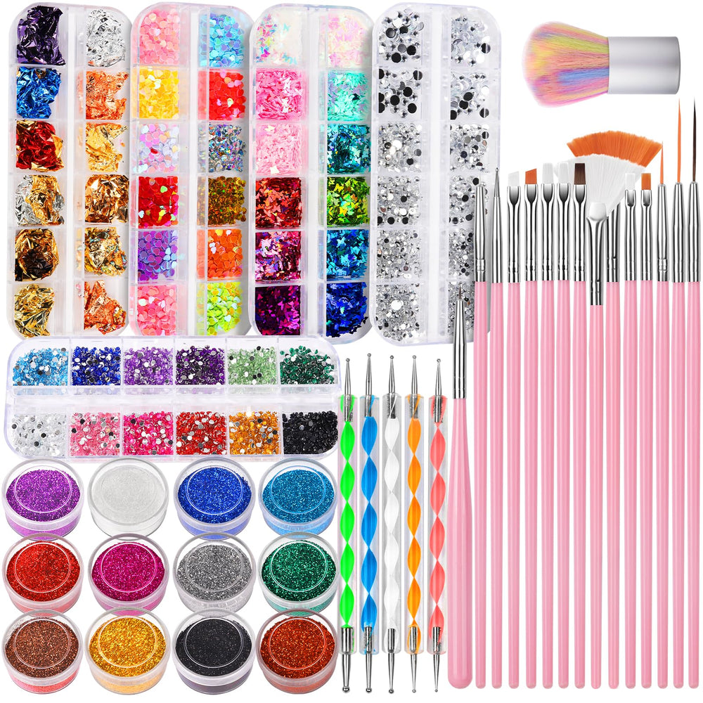 Fandamei nail art kit brushes set for precise lines on natural or gel nails