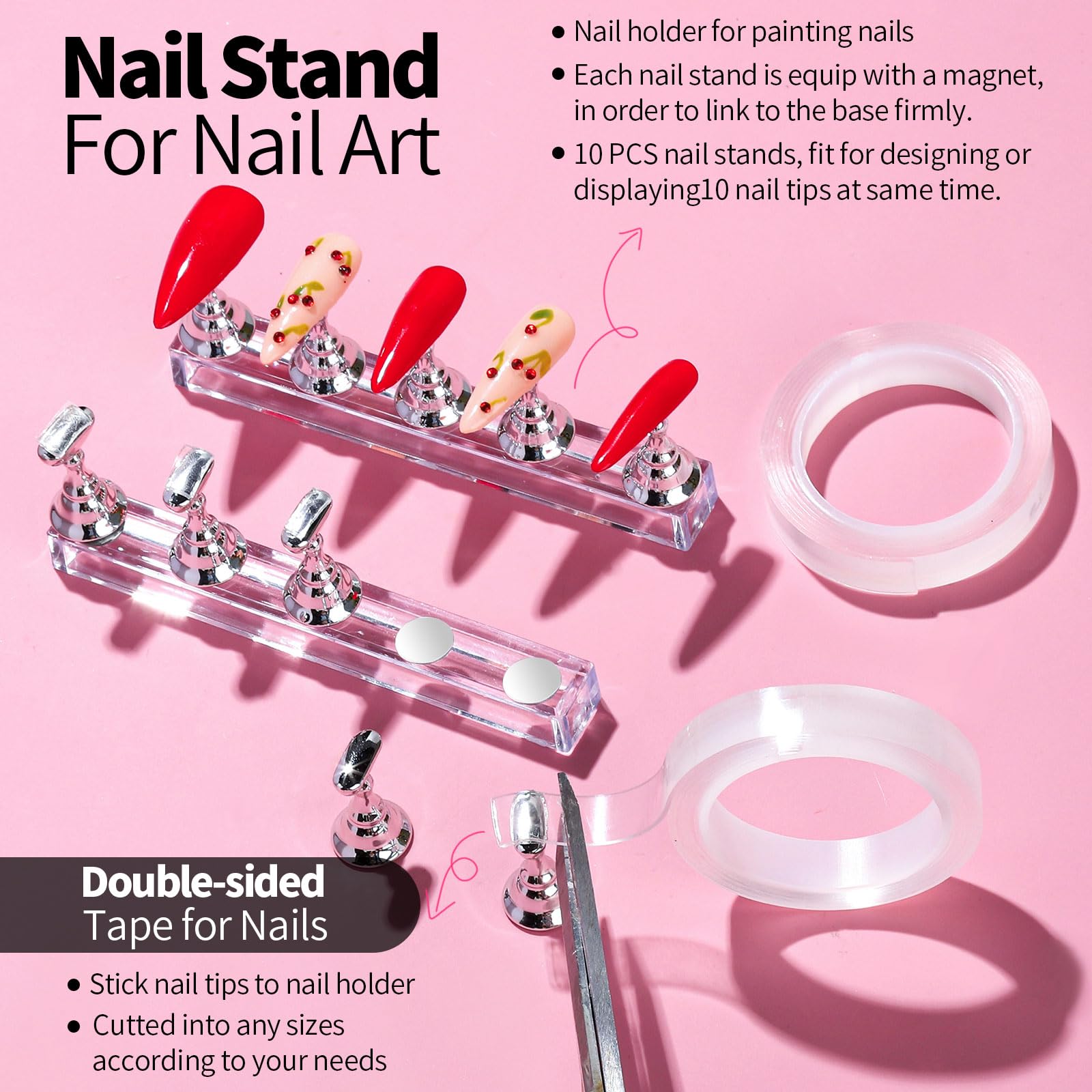 Fandamei resin nail art palette offers easy color viewing and cleanup.