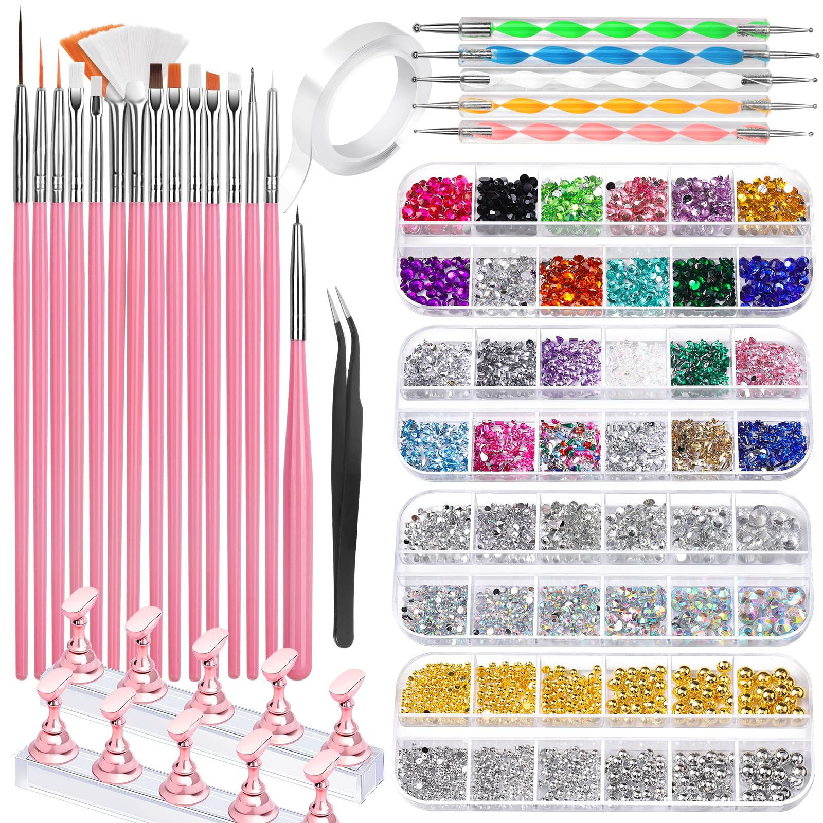 Fandamei nail art tools 15-brush set enables precise designs.