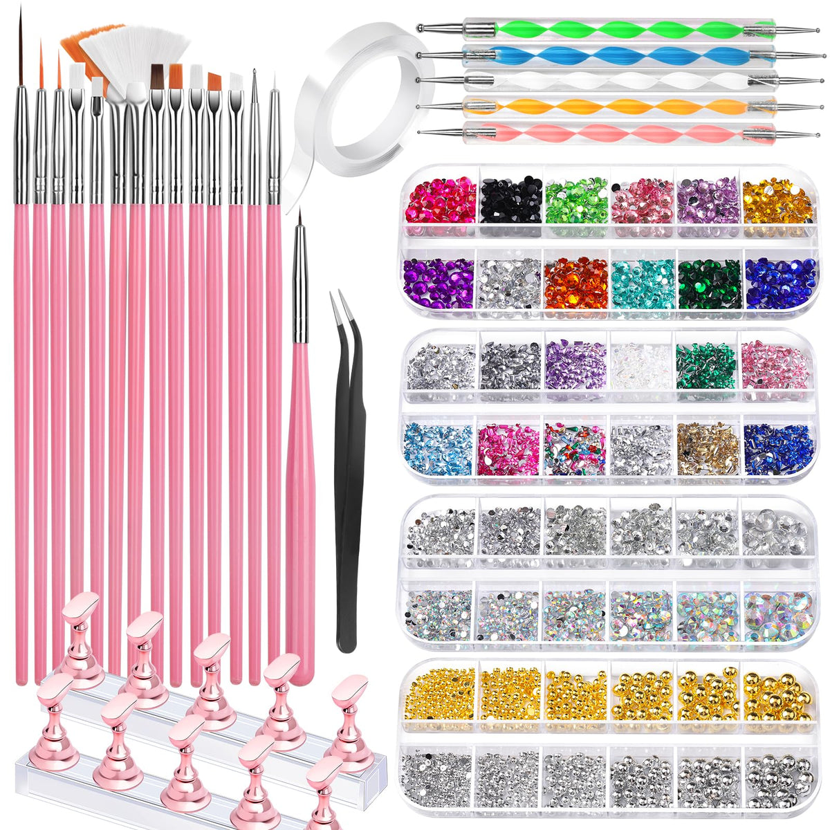 Fandamei nail art tools 15-brush set enables precise designs.