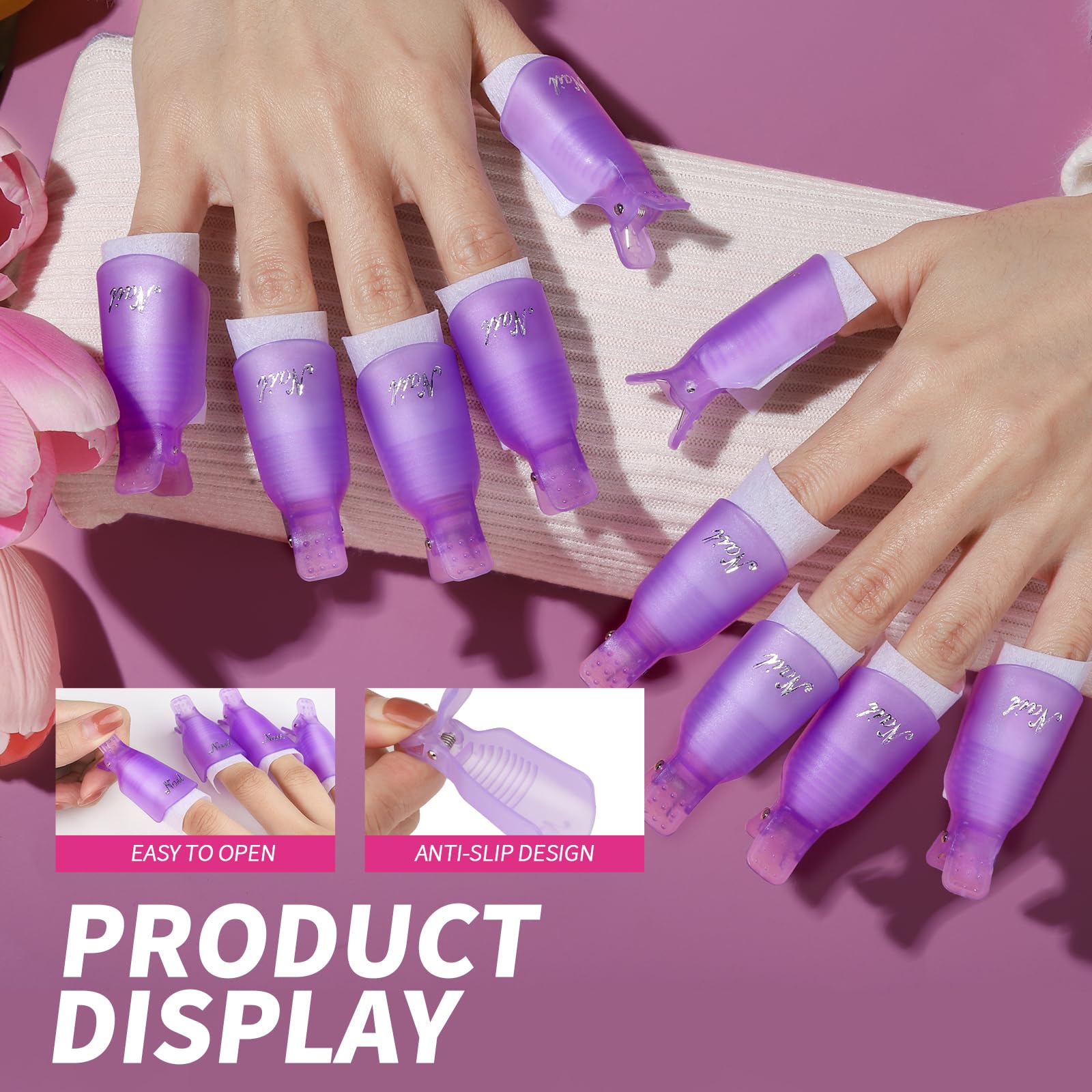 FANDAMEI purple nail brush helps clean nails during session