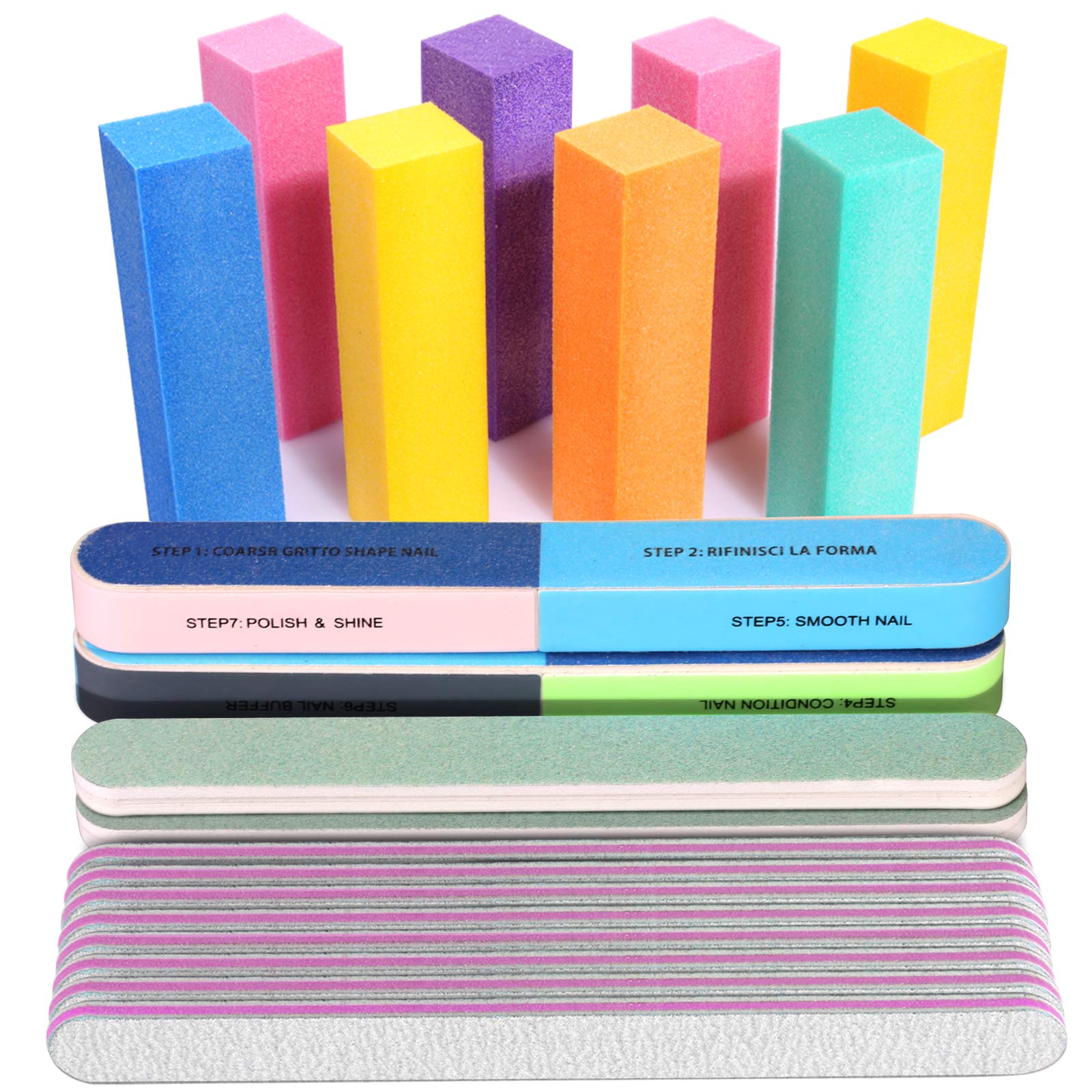 FANDAMEI pink sponge nail buffer block for smooth nail surfaces