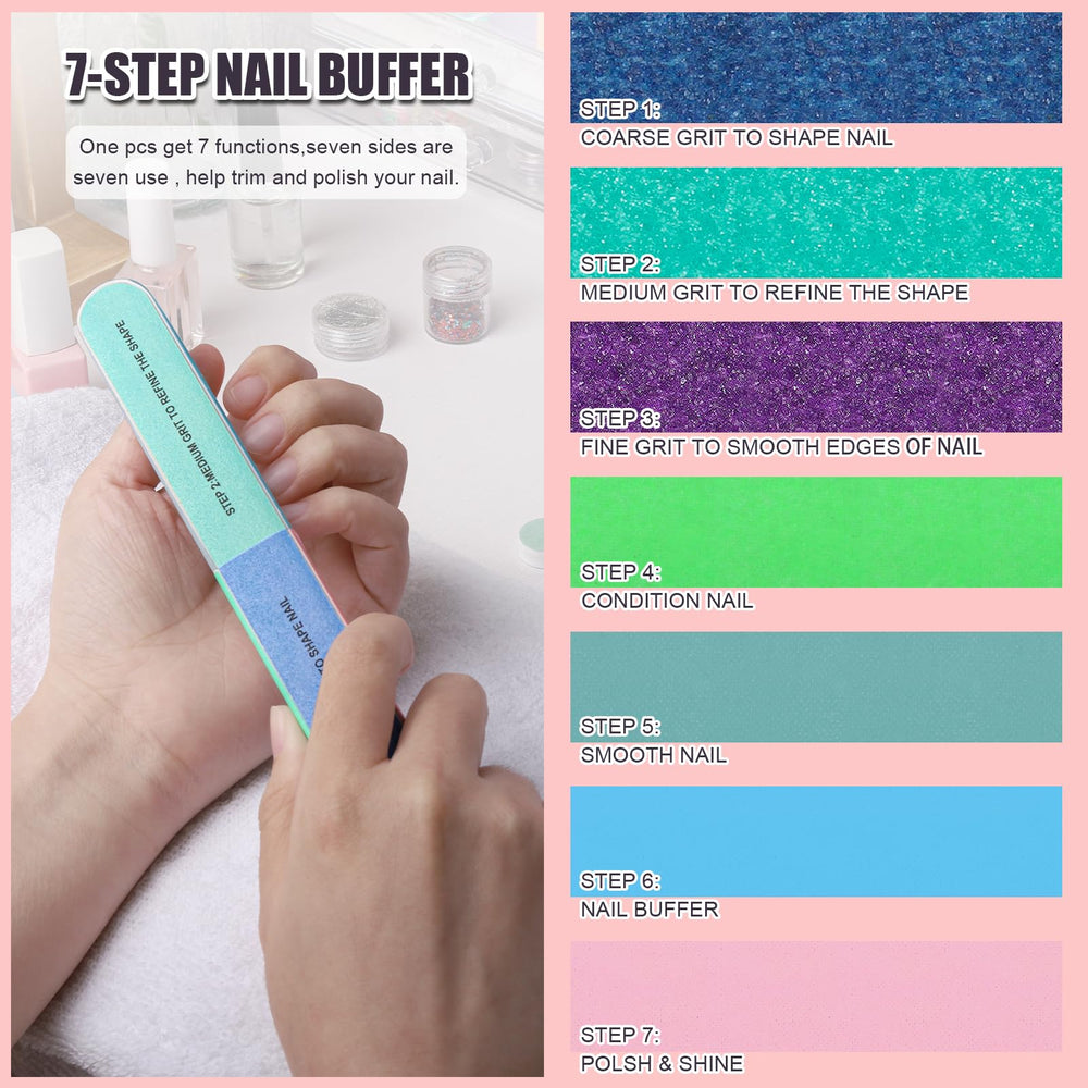 Fandamei purple buffer block helps refine nail surface micro-smoothing.