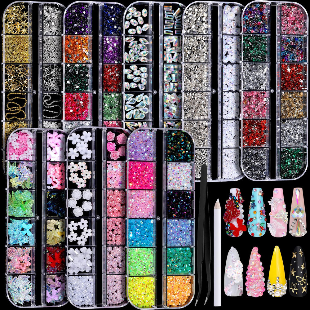 Fandamei nail charms kit collection displayed for versatile manicures and DIY nail art ideas