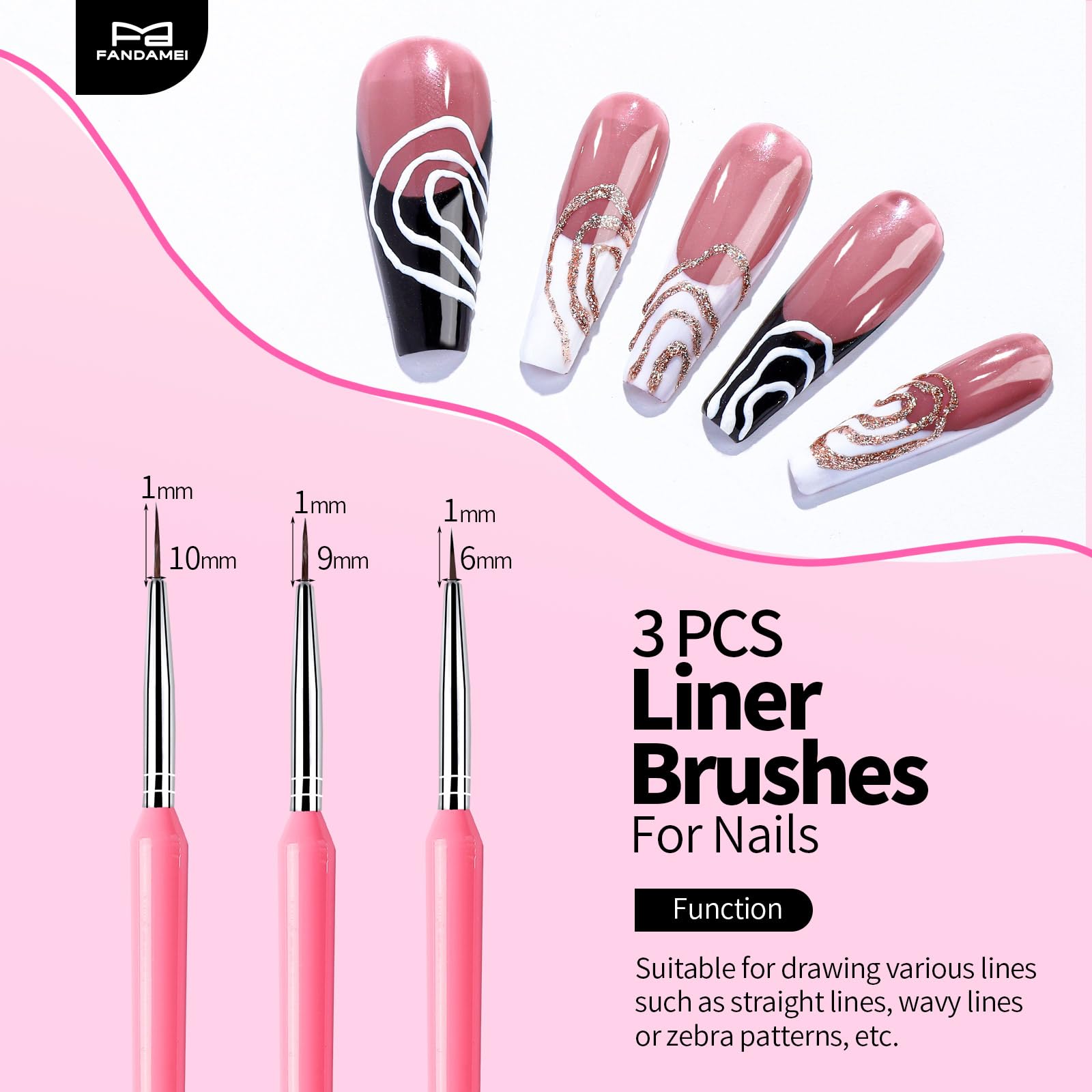 Fandamei nail dotting tools with multiple tip sizes for dots and petals.