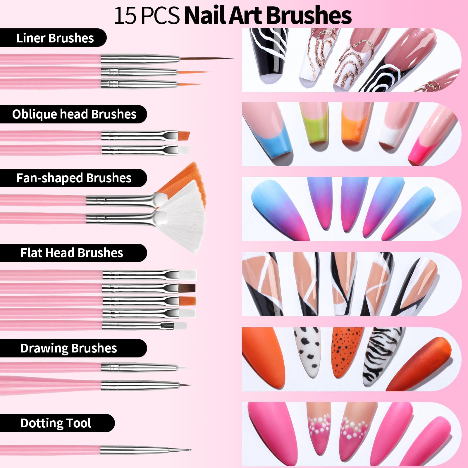 Fandamei dotting tools showing multiple tip sizes for detailed nail art