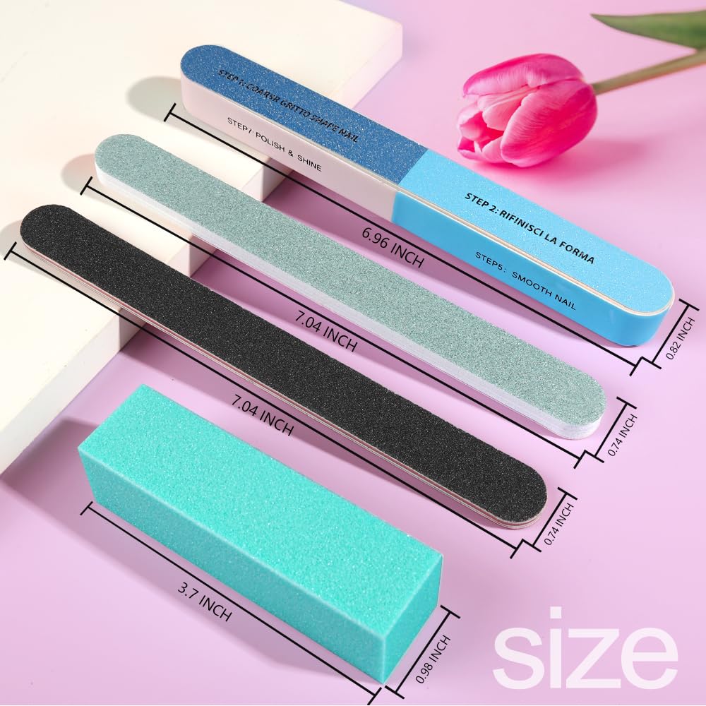 Fandamei nail files dual grit 100/180 for shaping natural or artificial nails