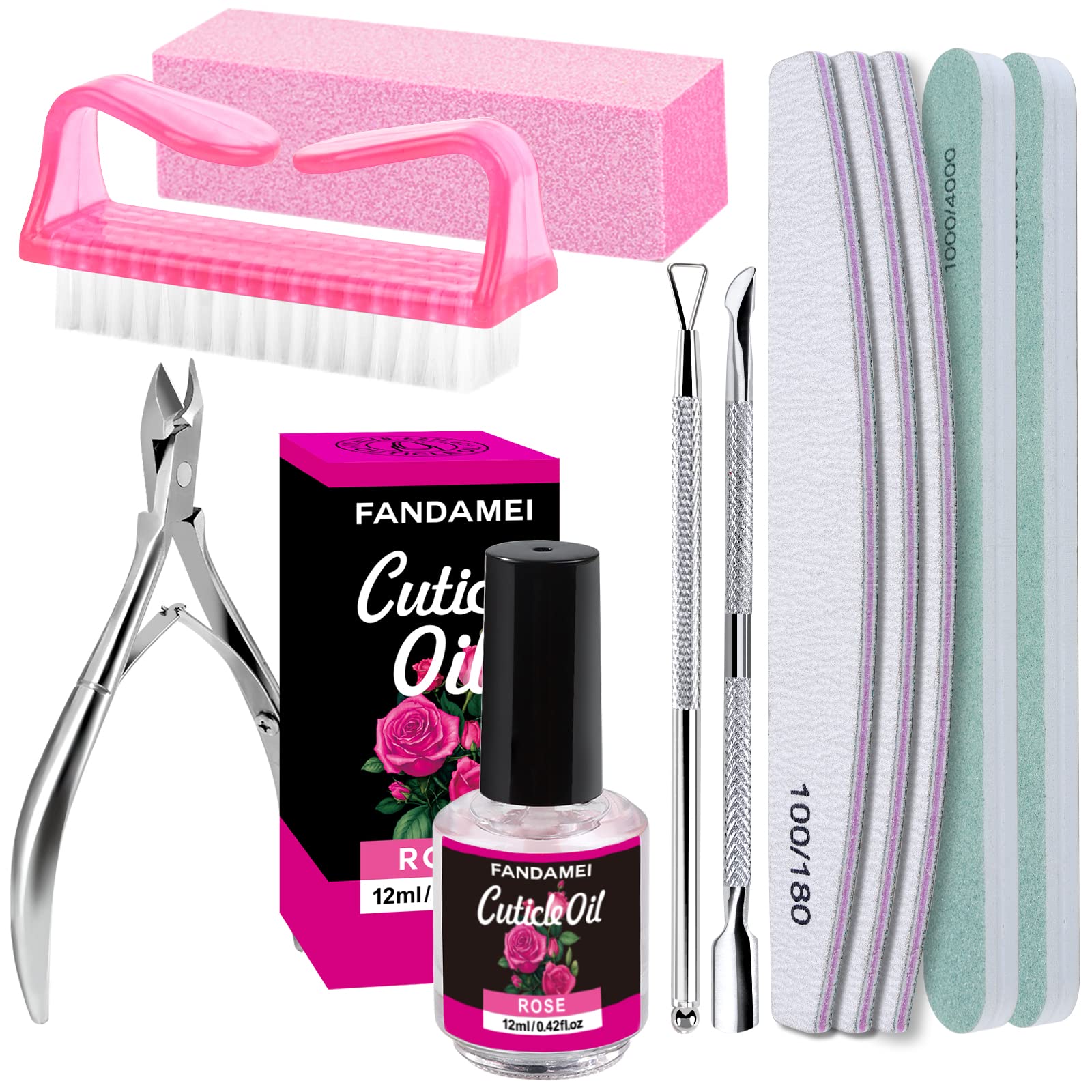 Fandamei nail-files-and-buffers-set for shaping natural and gel nails with dual grit.