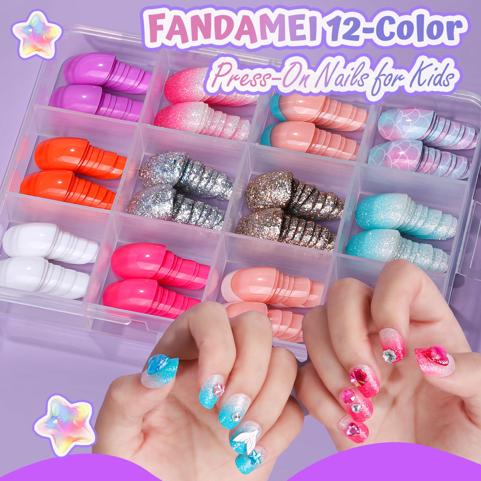 FANDAMEI nail stickers with flowers fruits and hearts for creative decor