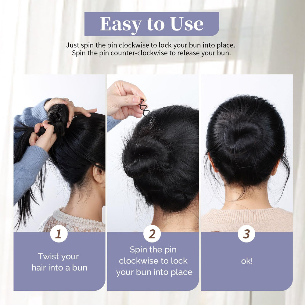 Fandamei non-scratch round-tip pin in black protects hair