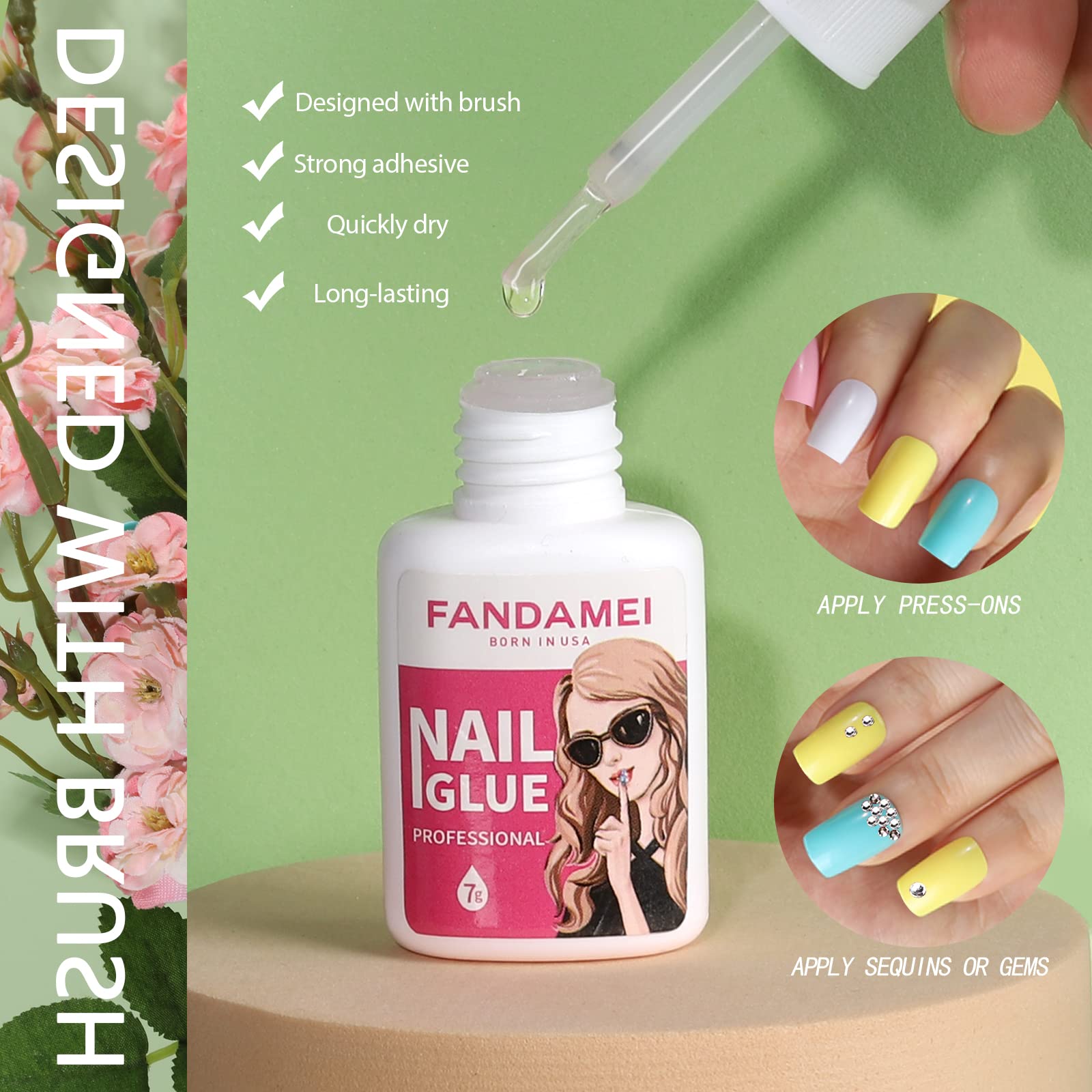 Pegatinas autoadhesivas de uñas Fandamei, 120 piezas en 12 tallas