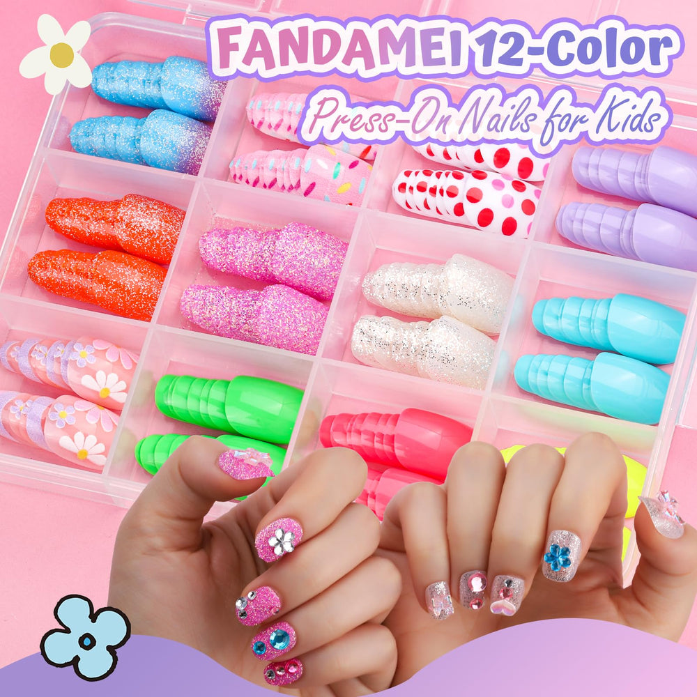 Pegatinas de uñas FANDAMEI para niñas con flores frutas y estrellas