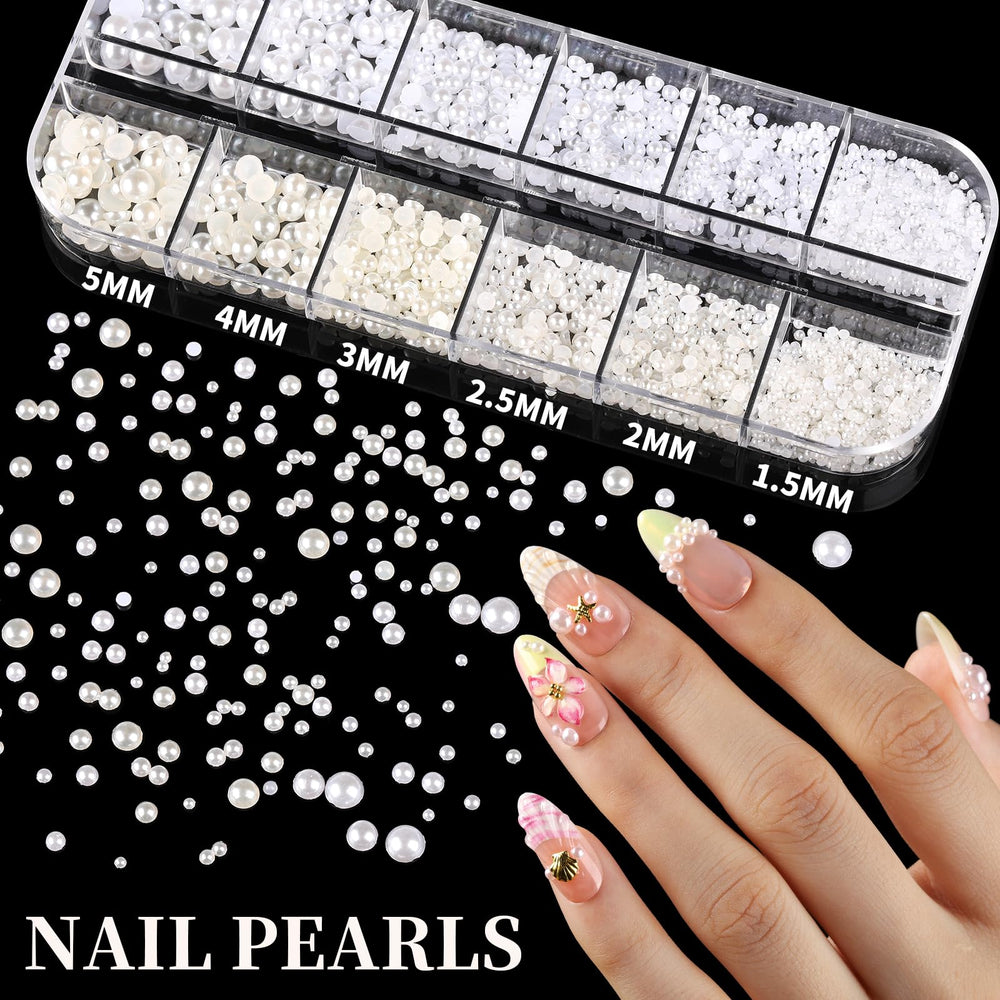 Gemas Fandamei: perlas doradas y plateadas para uñas brillantes y duraderas.