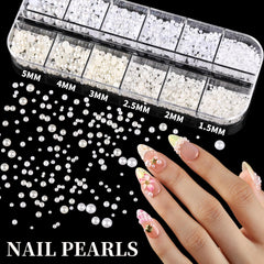 Gemas Fandamei: perlas doradas y plateadas para uñas brillantes y duraderas.