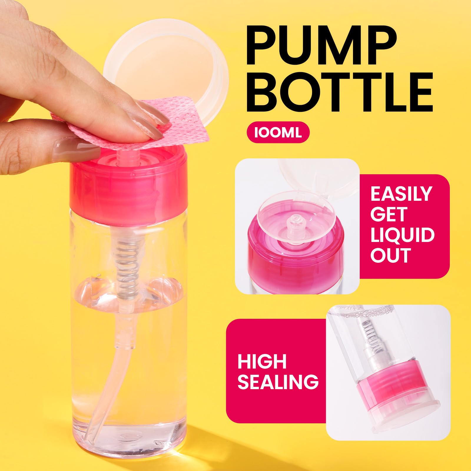 Fandamei polish remover pump bottle provides controlled dispensing