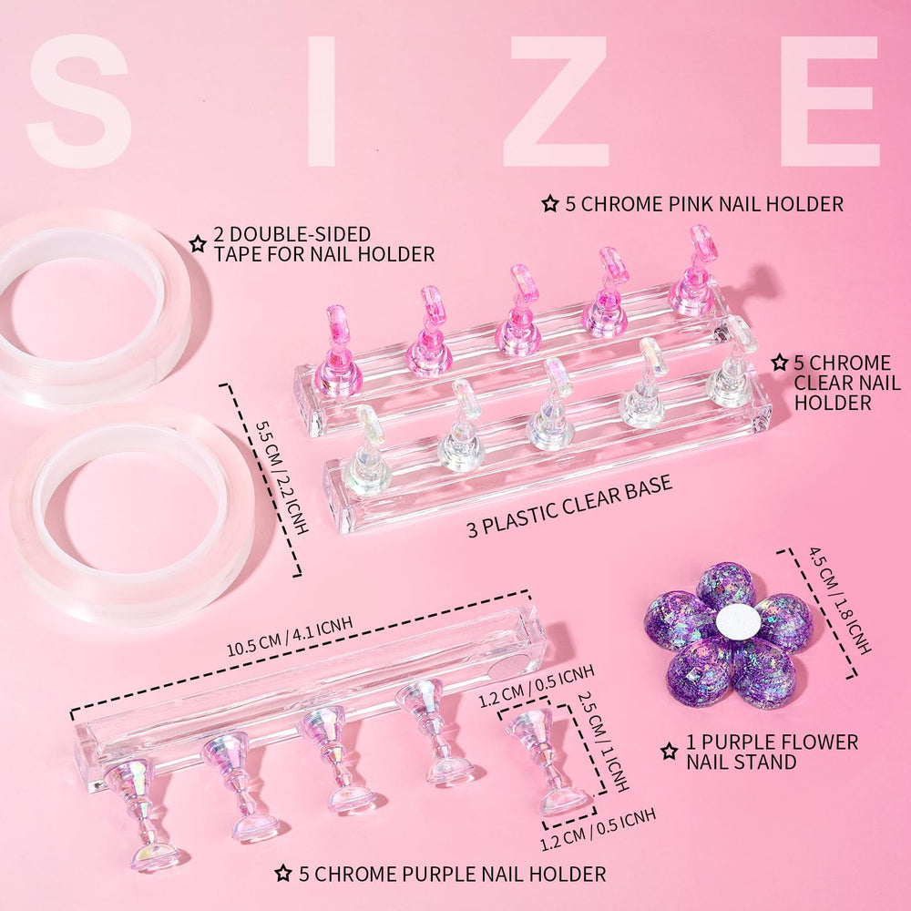 Porta uñas práctica rosa aurora de Fandamei para pruebas rápidas.