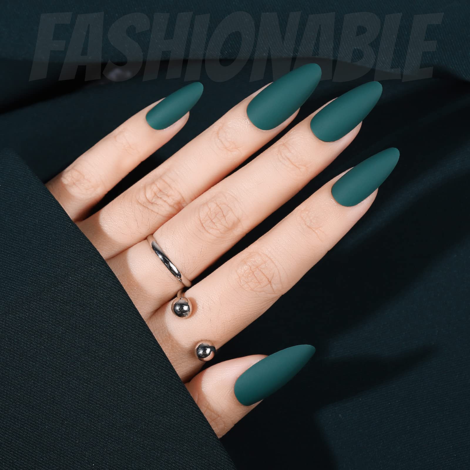 Fandamei almond plum matte press‑on nails for evening looks