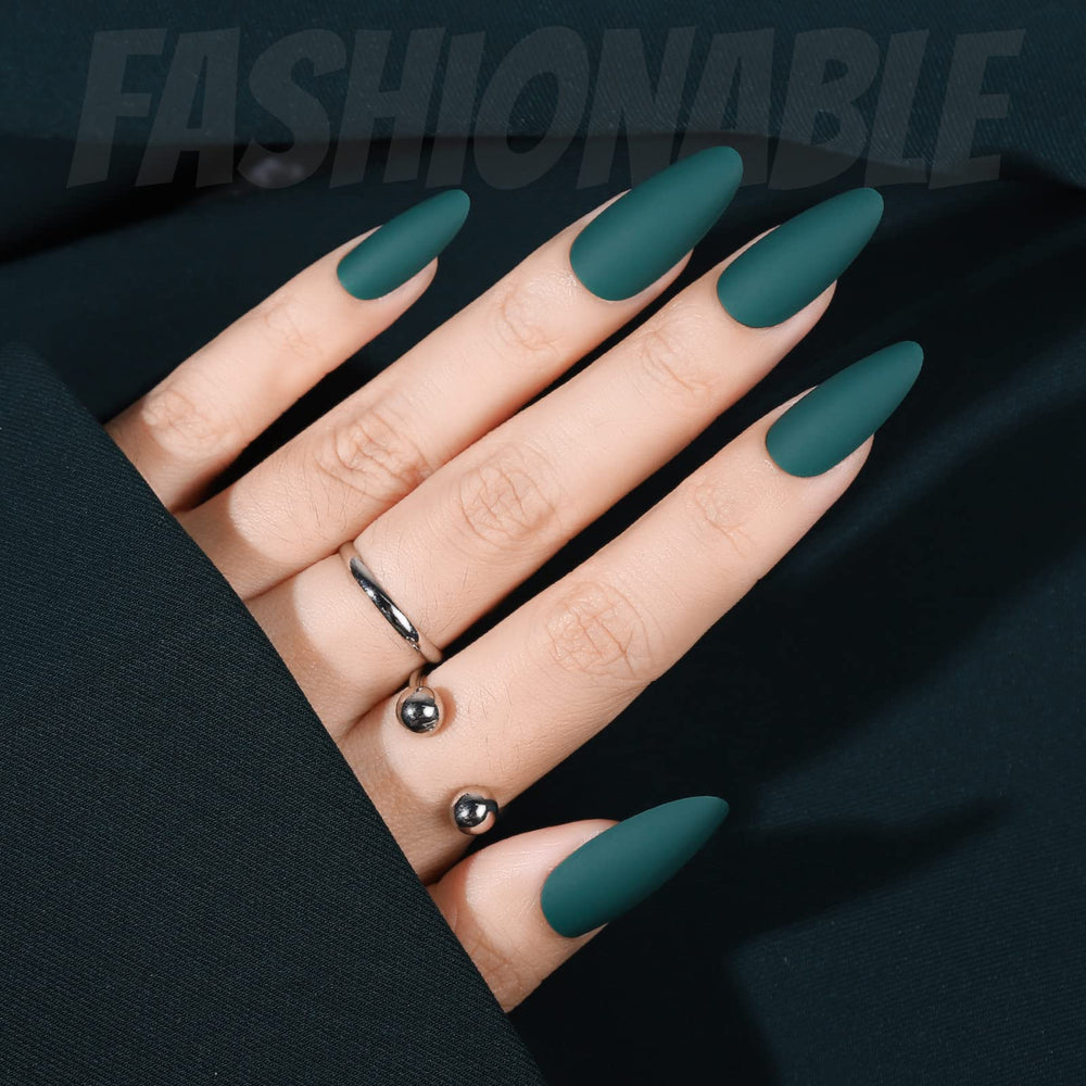 Fandamei almond plum matte press‑on nails for evening looks