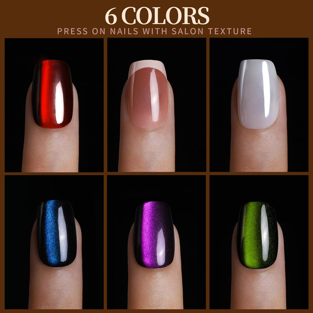 Fandamei cat eye purple nails for chic day-to-night style.